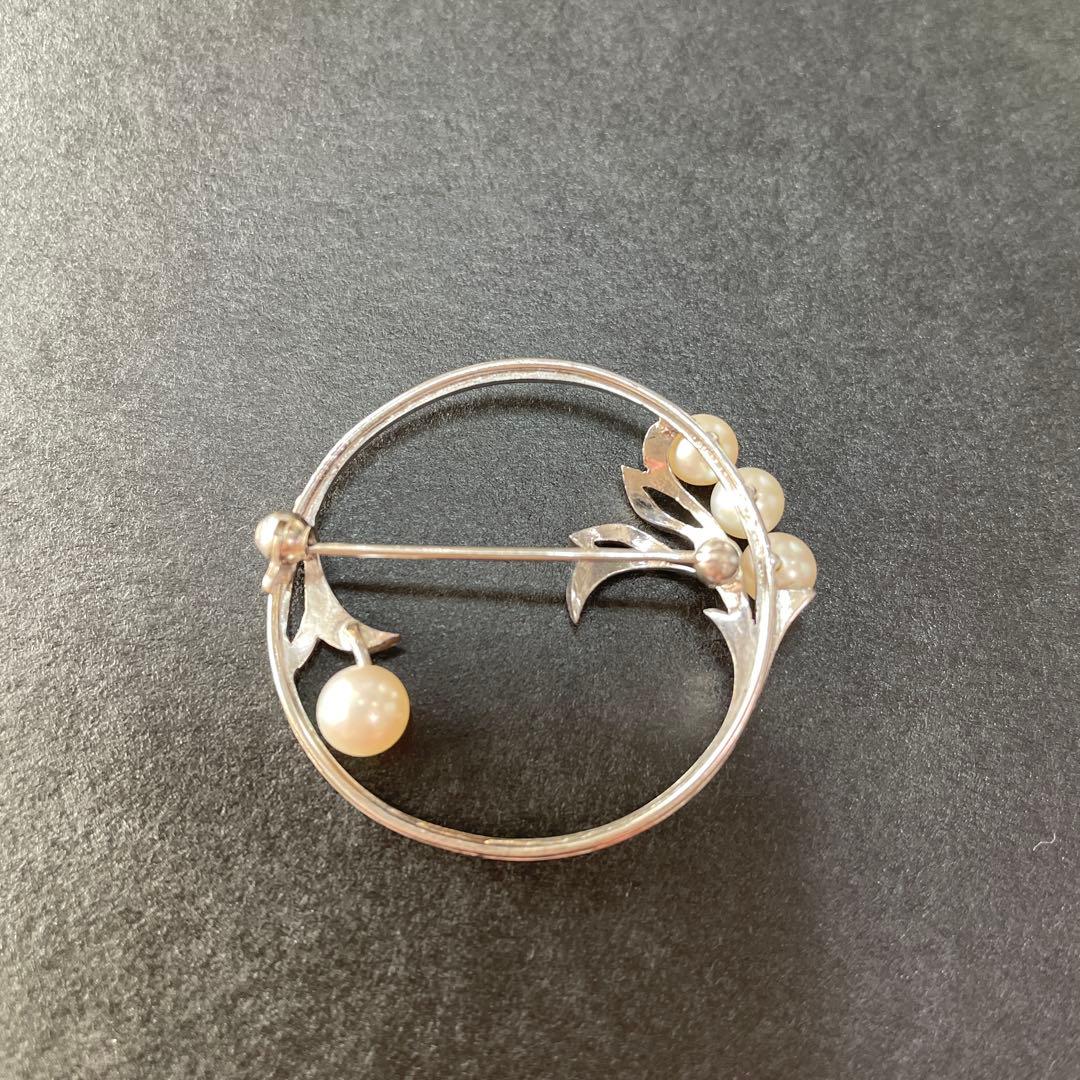 ミキモト　パールブローチ　入学式　卒業式　あこや真珠　本真珠　ブランド　刻印