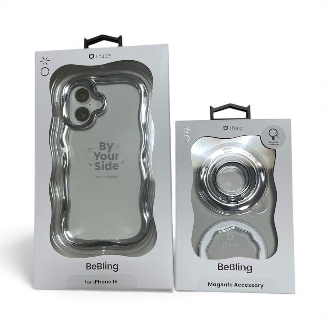 新品【iface BeBling1】iPhone16リングセット　シルバー