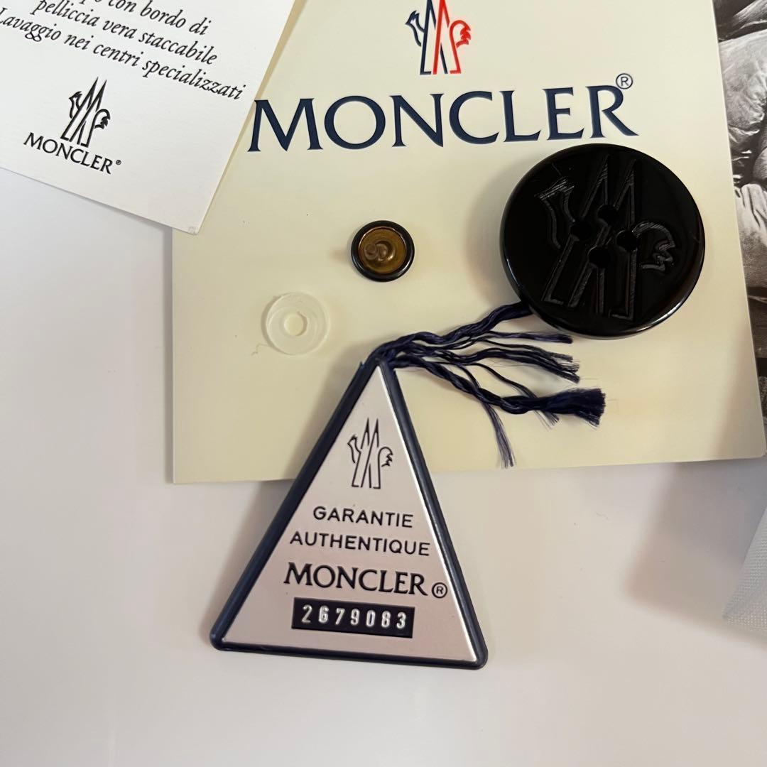 【美品】モンクレール 2way ロングダウン フード ファー付き ベージュ