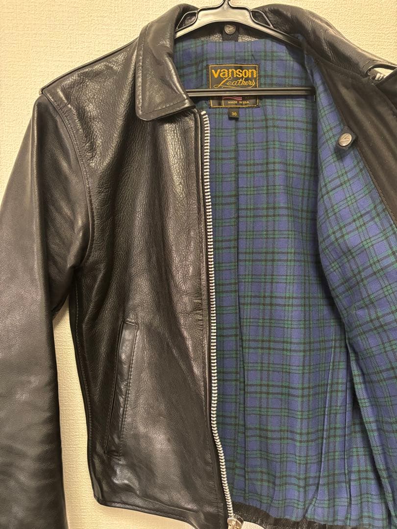 Vanson シングルライダースジャケットenf 裏地オーダーサイズ36 最終値