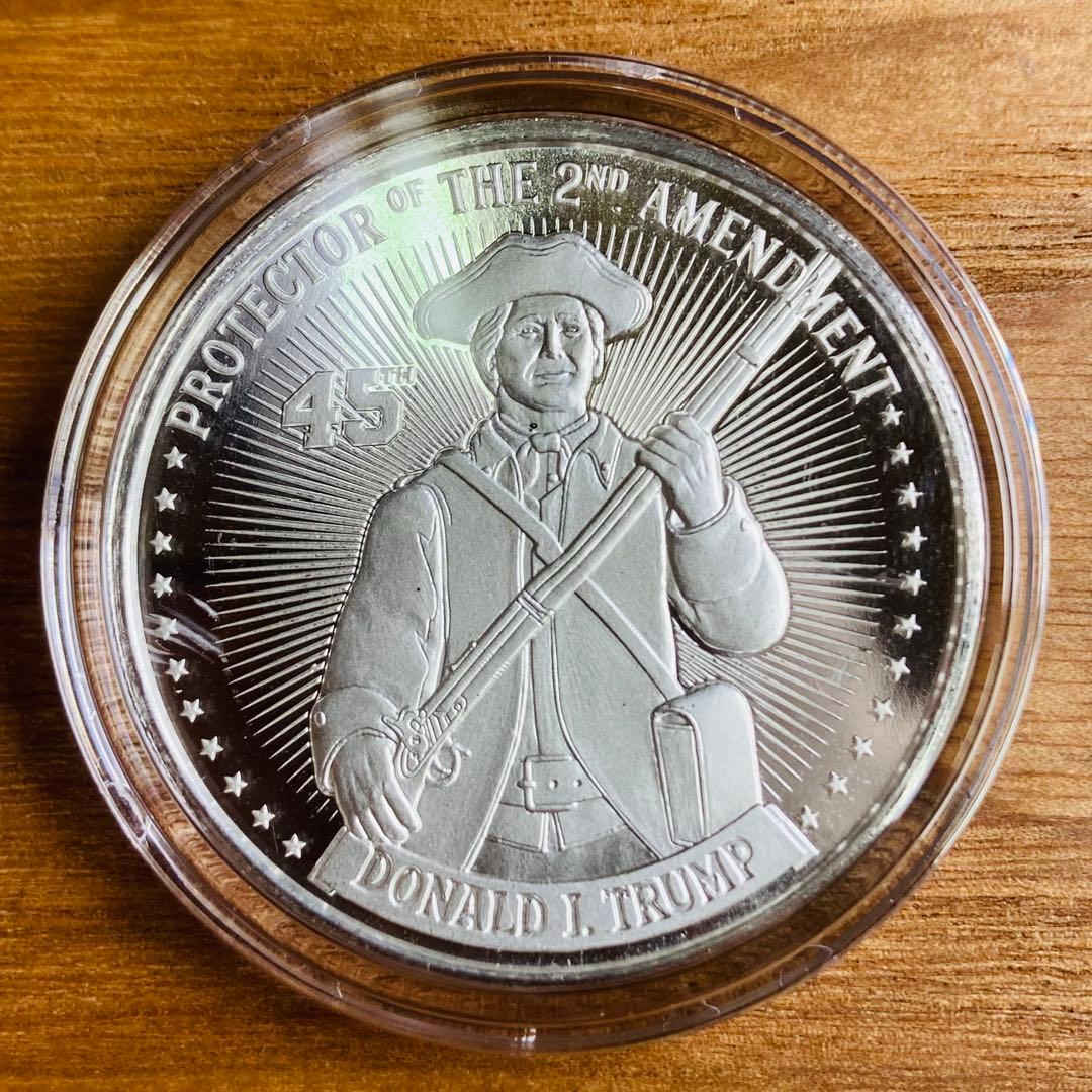 トランプ大統領　1オンス 銀貨　銃規制　銅貨セット