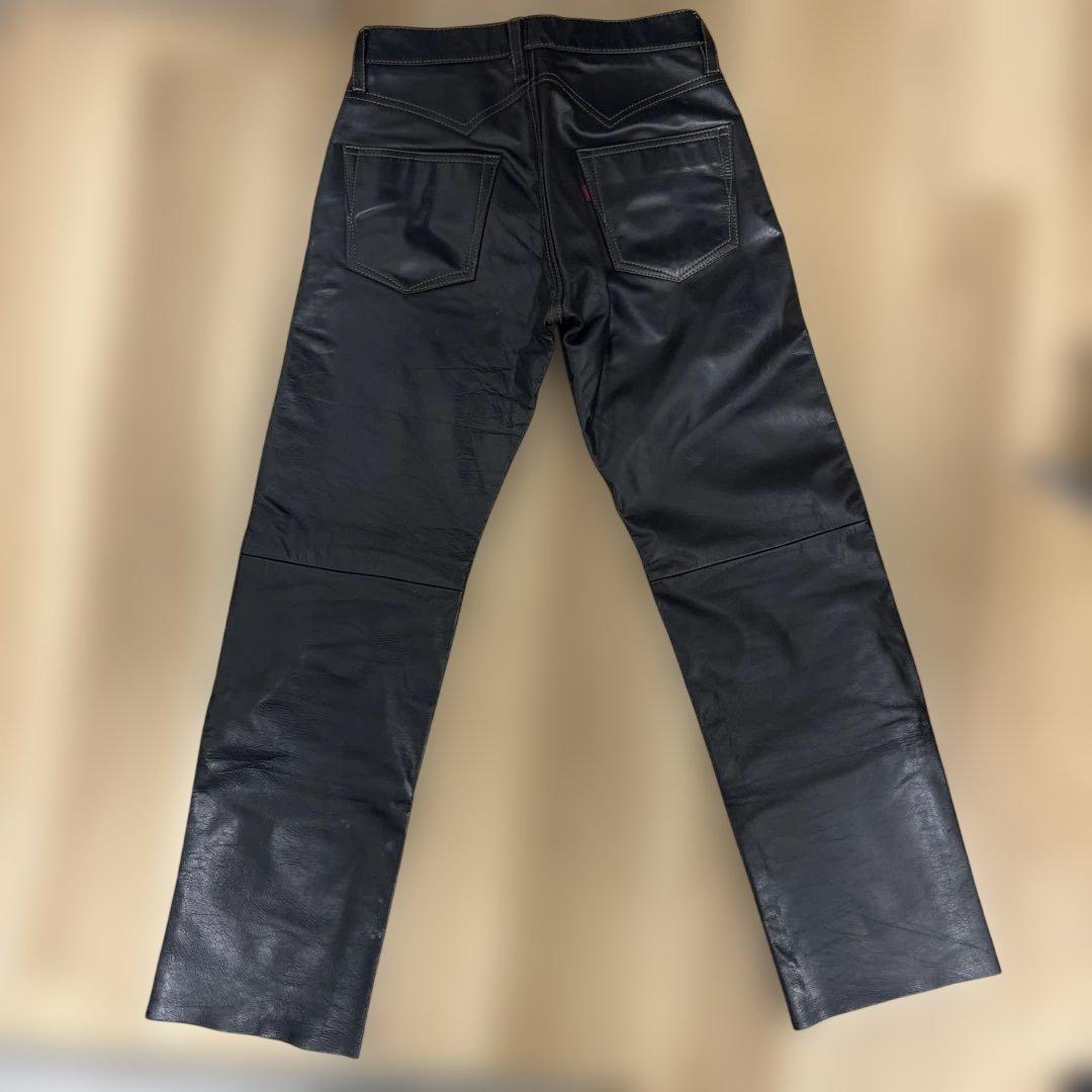 【武骨】EDWIN 503S2 本革牛革 レザーパンツ ブラック S