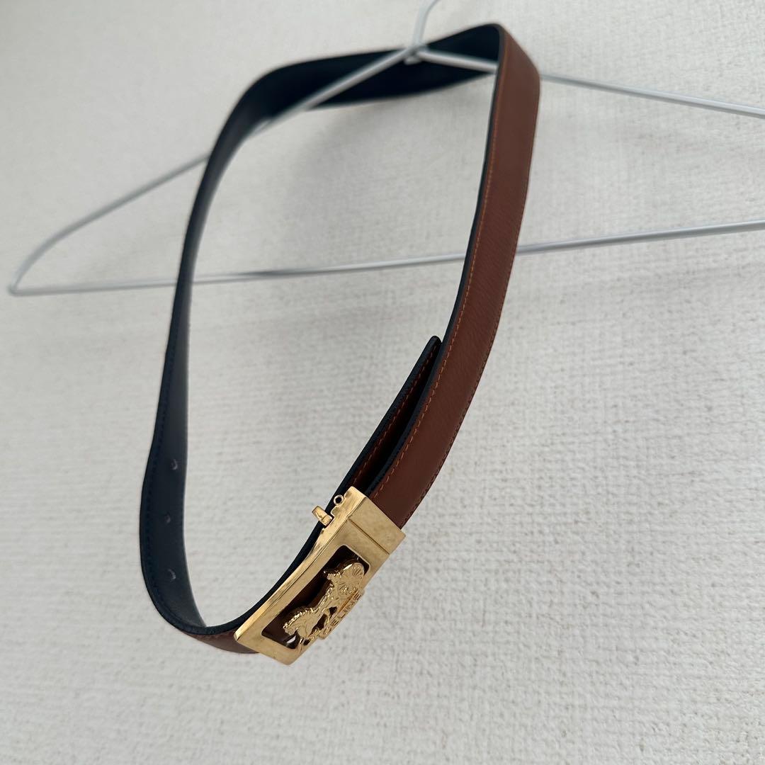 ［used］CELINE 馬車金具付きレザーベルト ［レディース］