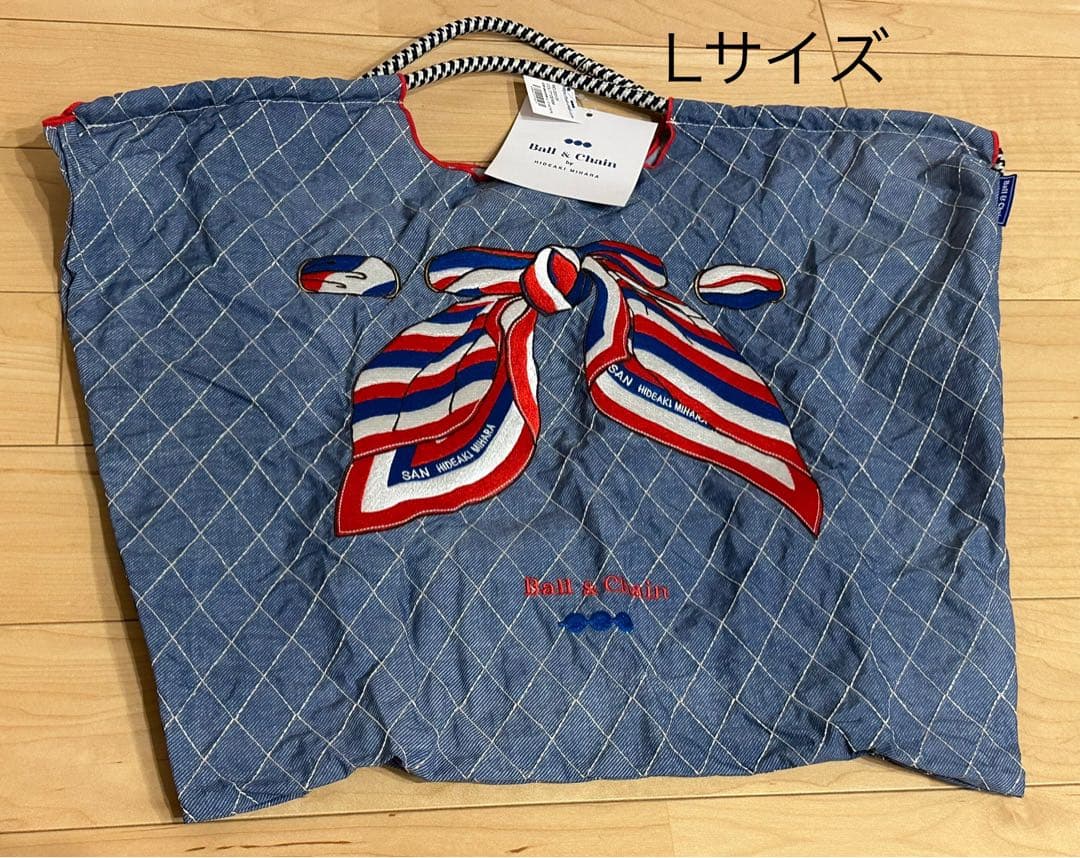 未使用 Ball＆Chain スカーフ リボン柄 デニム Lサイズ 表参道店限定