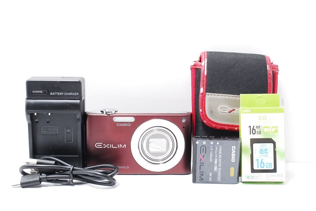 【動作品】CASIO EXILIM Z100 ワインレッド エモ写にぴったり