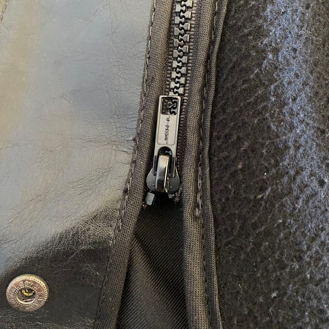 【美品】バンソン　タイプB ライナー付　シングルライダース　34 ブラック