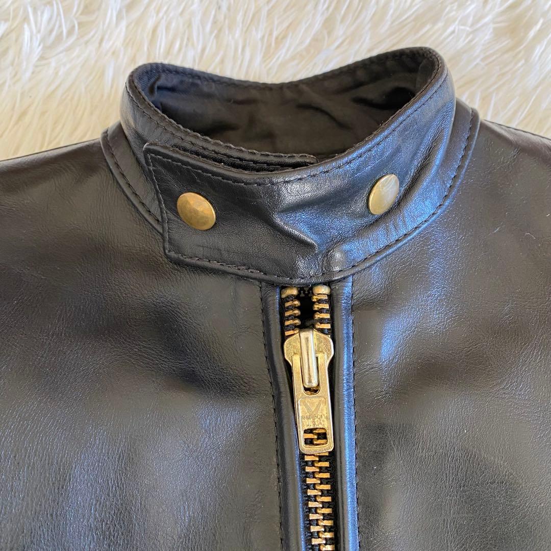 【美品】バンソン　タイプB ライナー付　シングルライダース　34 ブラック