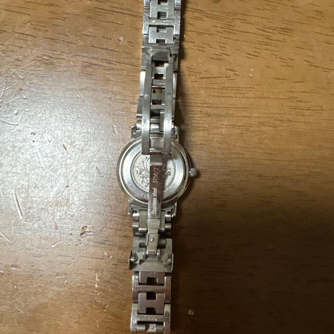 HERMES シルバー アナログ時計