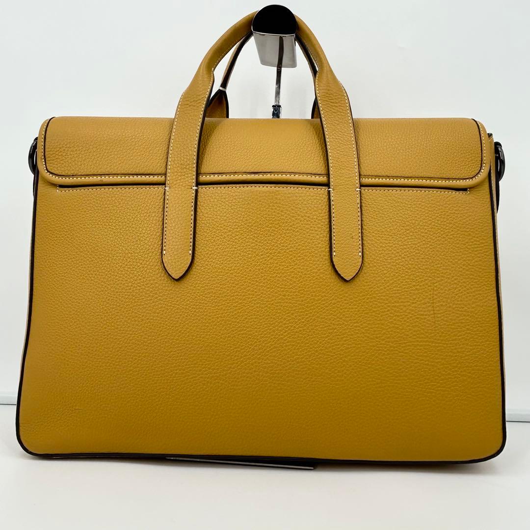 希少色/美品✨コーチ ビジネスバッグ サリバン ポートフォリオ レザー 黄色