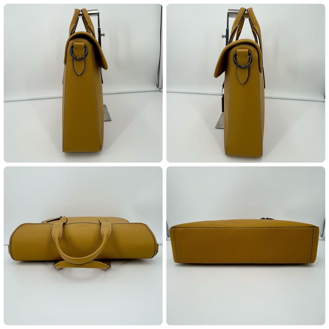 希少色/美品✨コーチ ビジネスバッグ サリバン ポートフォリオ レザー 黄色