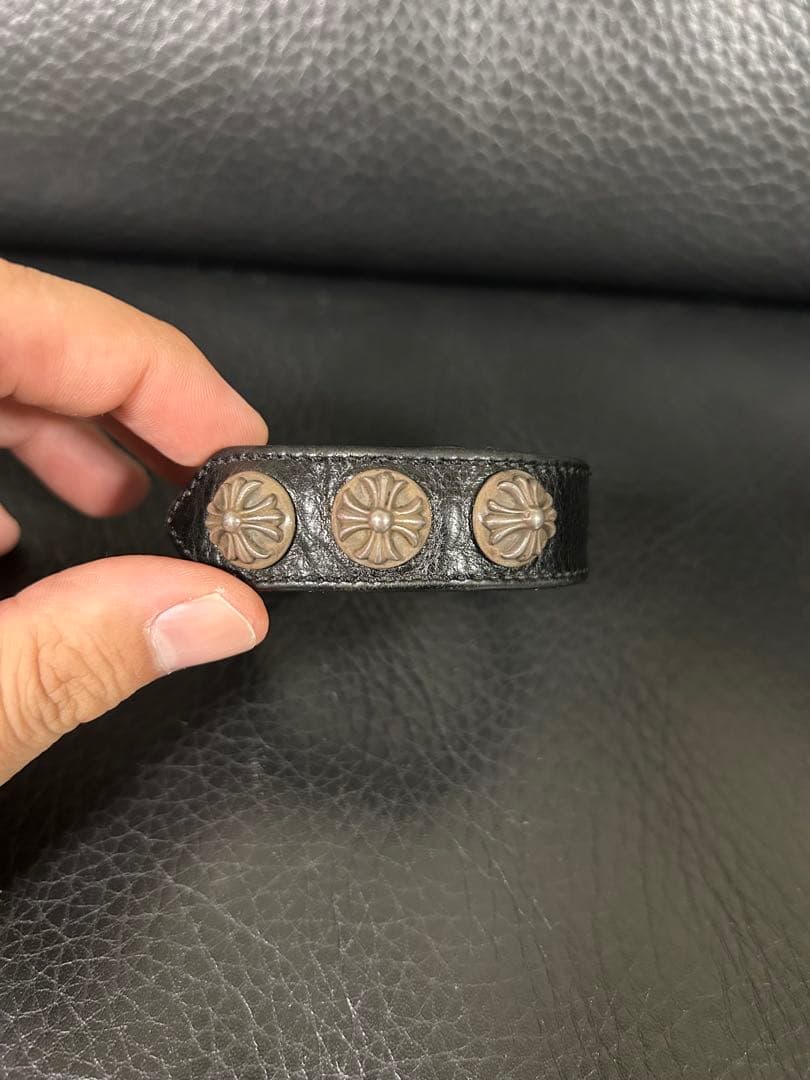 クロムハーツ　3ボタン2スナップ　レザーブレスレット　CHROME HEARTS