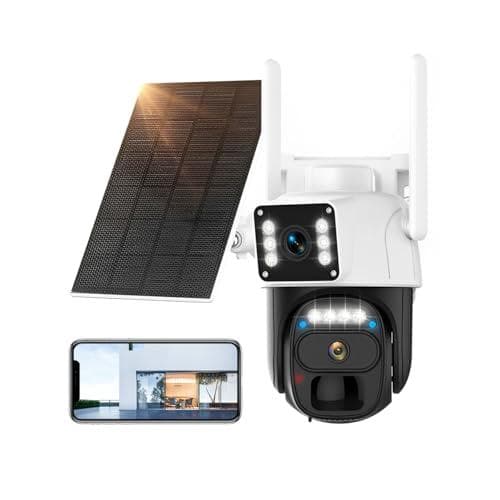 防犯カメラ ソーラー 屋外 カメラ 3MP解像度 光学5倍ズーム 二重レンズ ワ