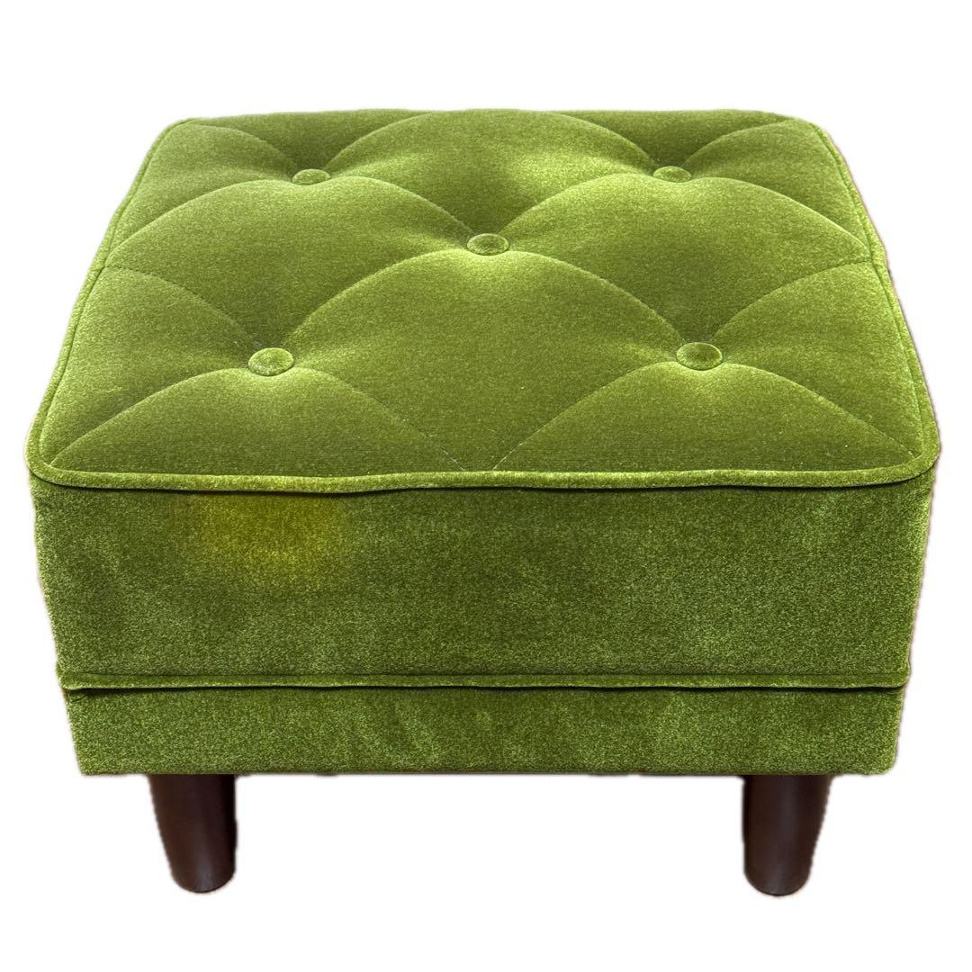 美品　希少 カリモク60 オットマン　モケットグリーン