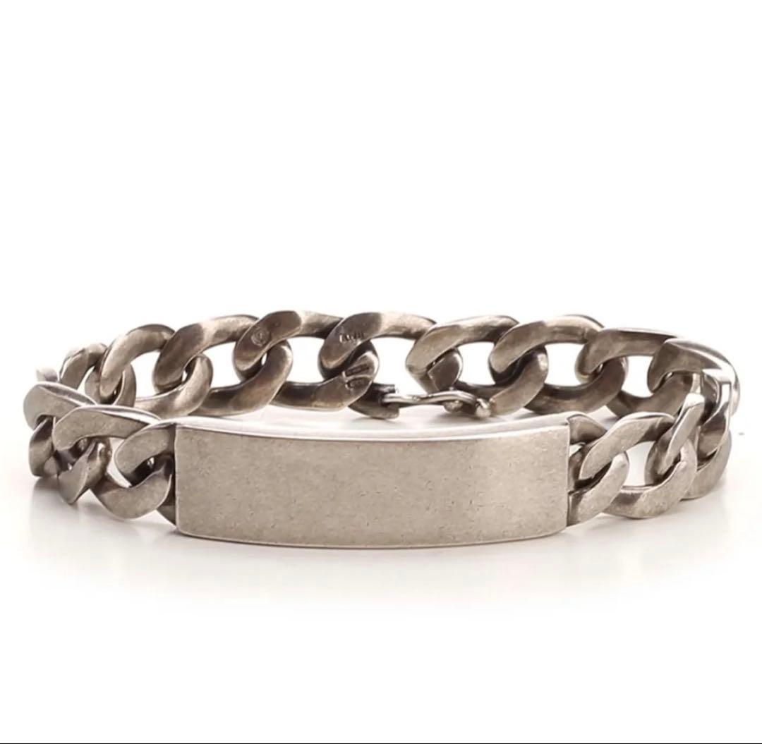 【Maison Margiela】ロゴカーブチェーン ブレスレット NUM4