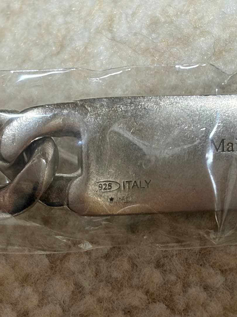 【Maison Margiela】ロゴカーブチェーン ブレスレット NUM4