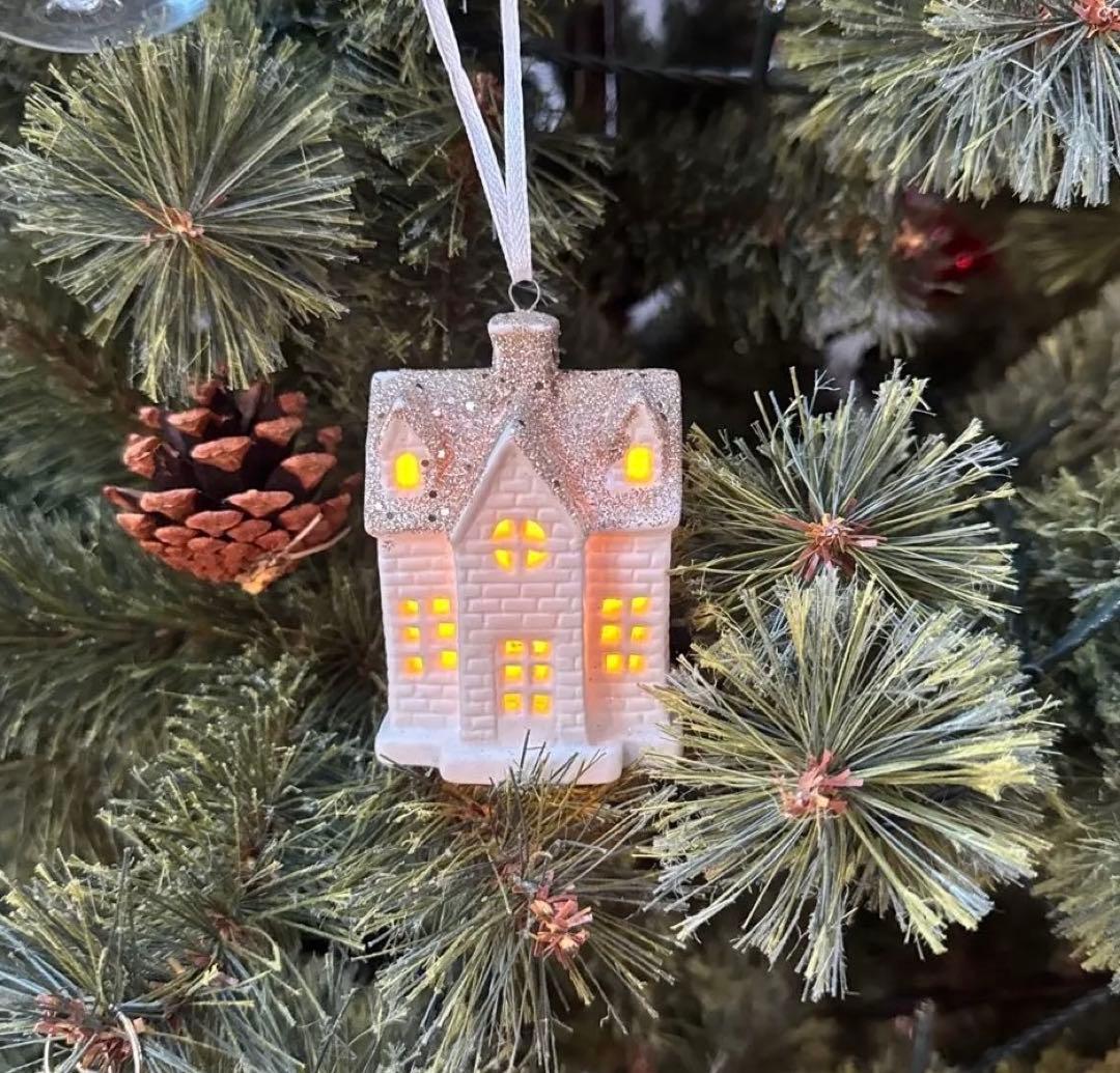 ZARA グリッタールーフハウスセラミックオーナメント　3点セット