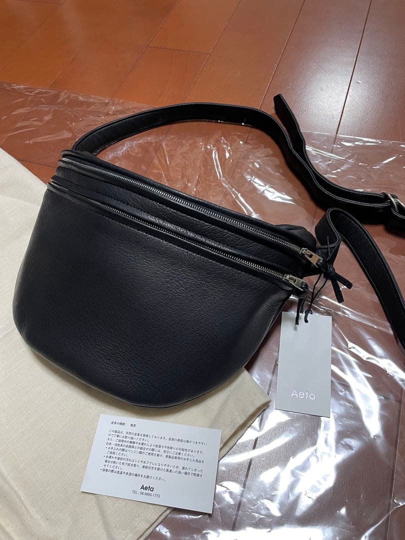 新品 定5.3万 Aeta アエタ ディア レザー ウエスト ポーチ M