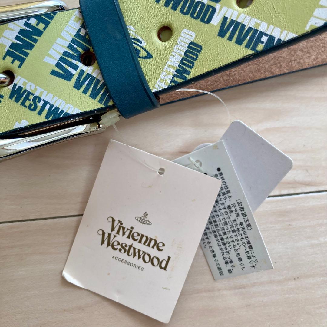 【タグ付き未使用】Vivienne Westwood ベルト グリーン ロゴ