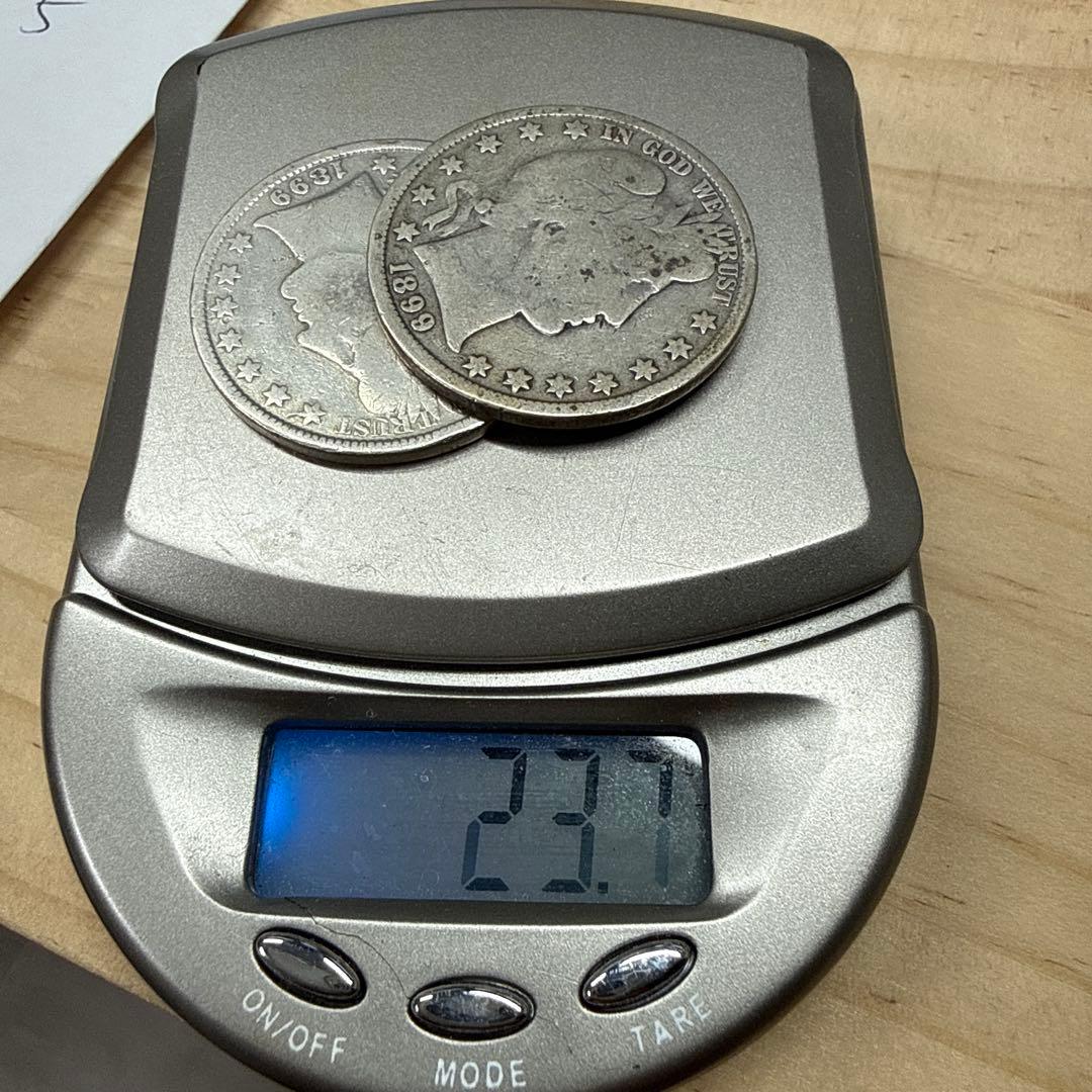 め*ま様 1899年 アメリカ バーバー ハーフダラー 銀貨 2枚