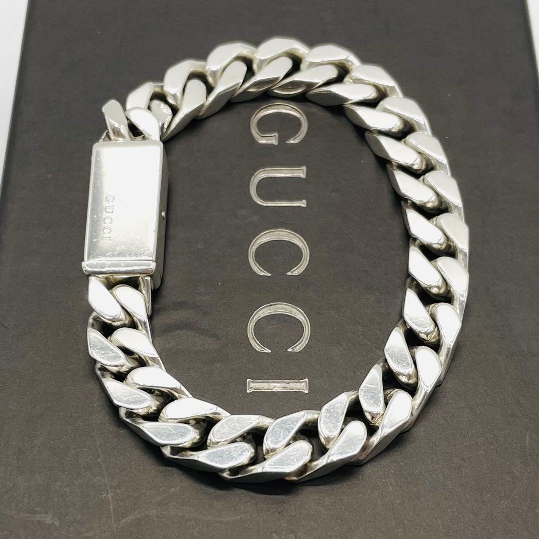 美品⭐️GUCCI ブレスレット IDプレート 喜平 シルバー925 19号