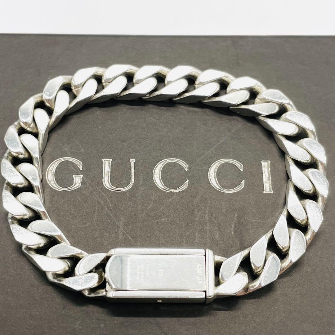 美品⭐️GUCCI ブレスレット IDプレート 喜平 シルバー925 19号