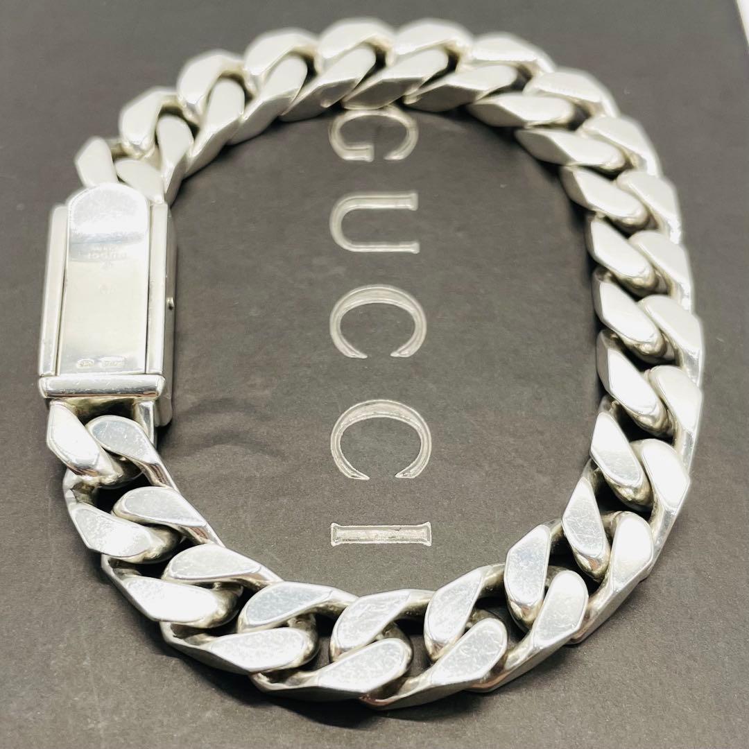 美品⭐️GUCCI ブレスレット IDプレート 喜平 シルバー925 19号