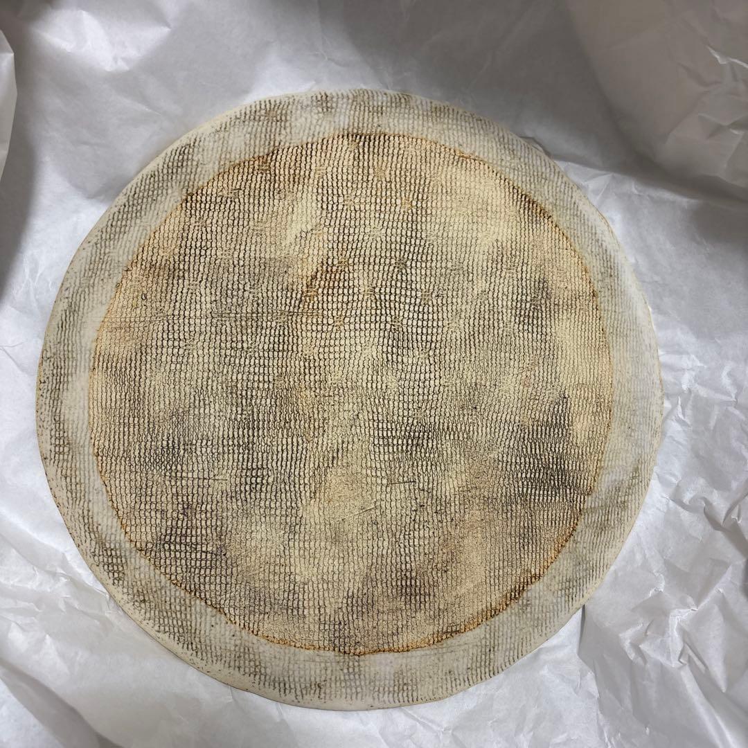 本田あつみ 花柄円形大皿 陶器 大プレート ワイルドフラワー