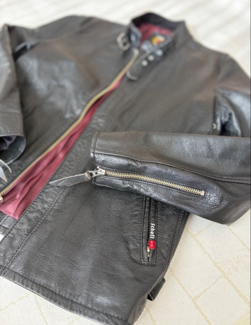 Schott シングルライダースジャケット ゴートスキン