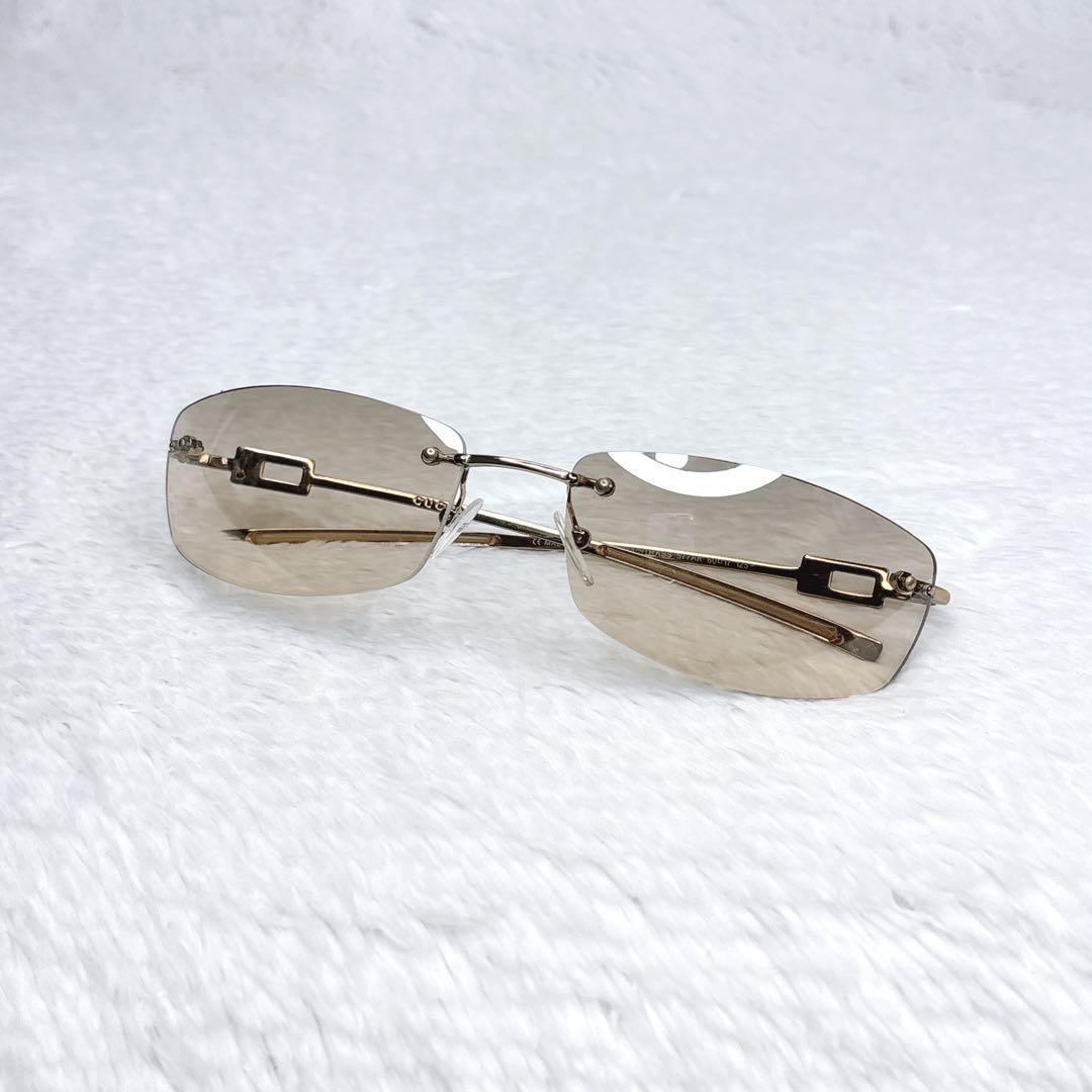 GUCCI linestone rimless サングラス　y2k 00s