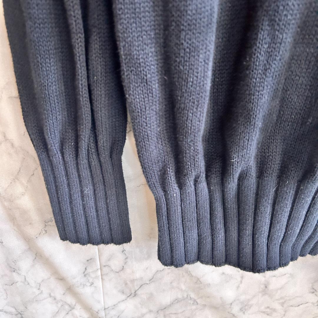 Y's ワイズ タートルネック コットン ニット ロングワンピース ブラック