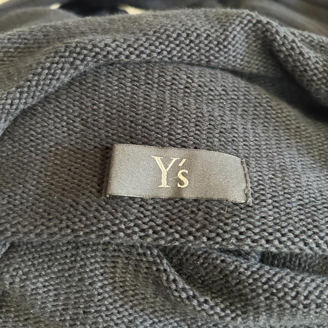 Y's ワイズ タートルネック コットン ニット ロングワンピース ブラック