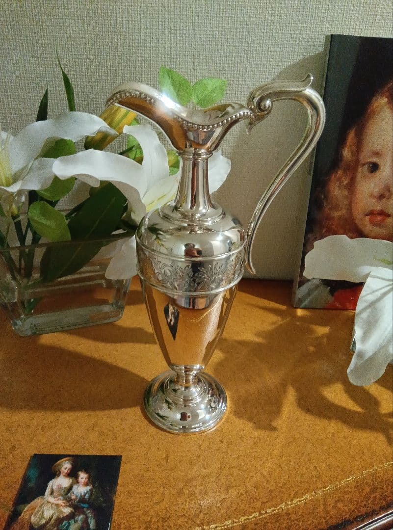 ラ*ズ様 純銀製420グラム　最高級アンティーク花瓶　刻印あり