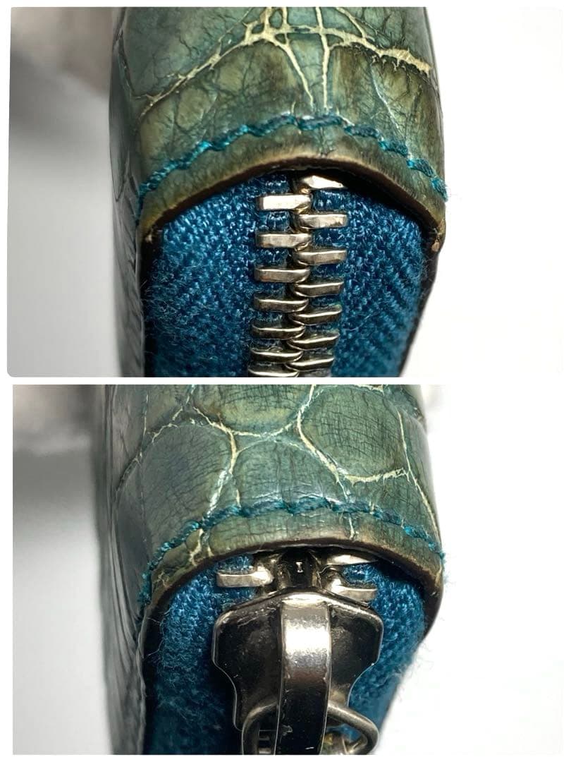 GUCCI グッチ　クロコ　ラウンドファスナー　ケース　カードケース　箱付