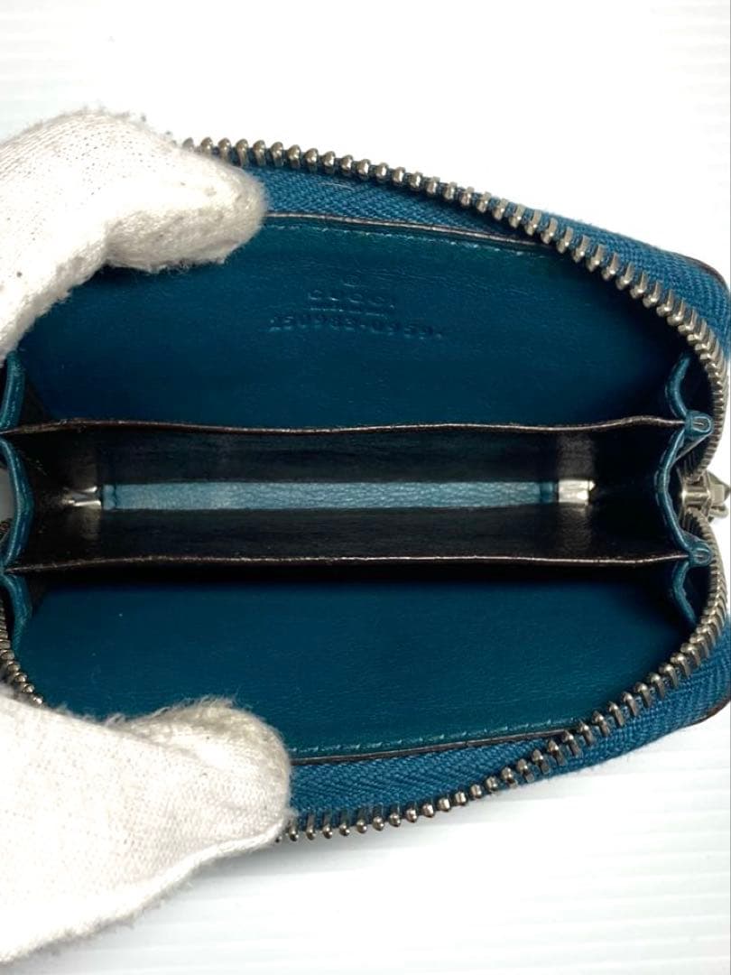 GUCCI グッチ　クロコ　ラウンドファスナー　ケース　カードケース　箱付