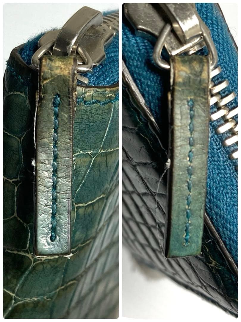 GUCCI グッチ　クロコ　ラウンドファスナー　ケース　カードケース　箱付