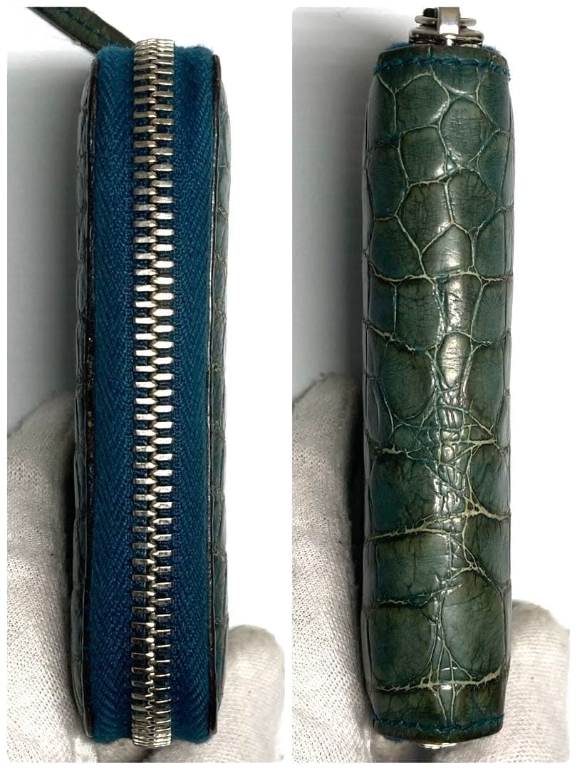 GUCCI グッチ　クロコ　ラウンドファスナー　ケース　カードケース　箱付