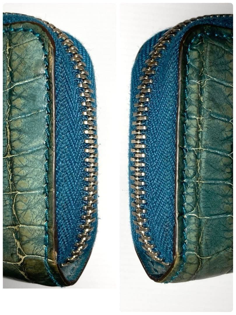 GUCCI グッチ　クロコ　ラウンドファスナー　ケース　カードケース　箱付