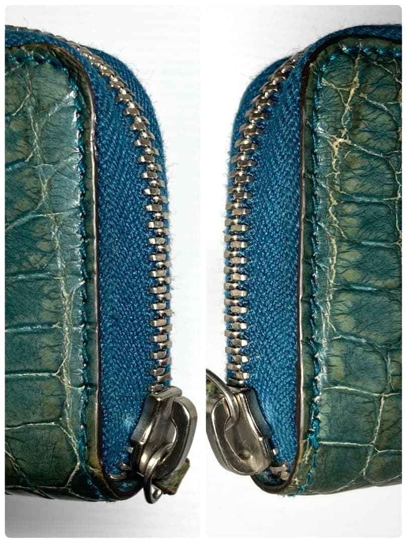 GUCCI グッチ　クロコ　ラウンドファスナー　ケース　カードケース　箱付