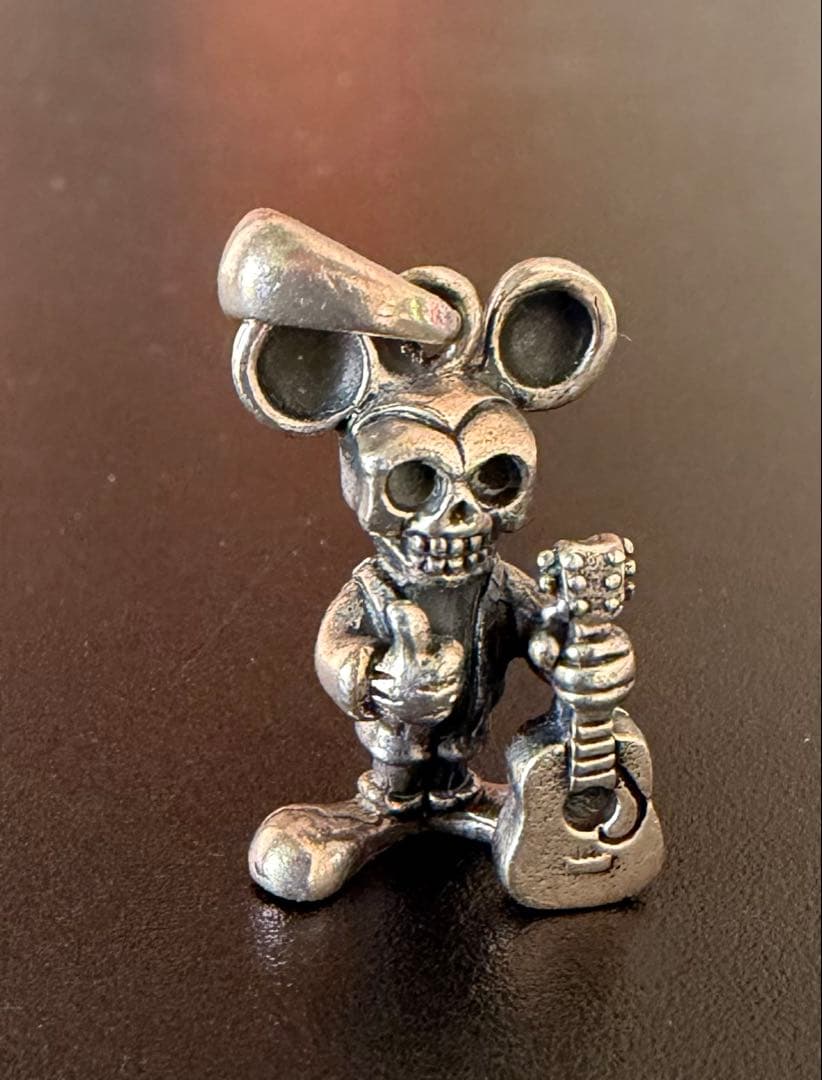 C*．様 925刻印 ヴィンテージスカル ギター あのネズミ ネックレス トップ