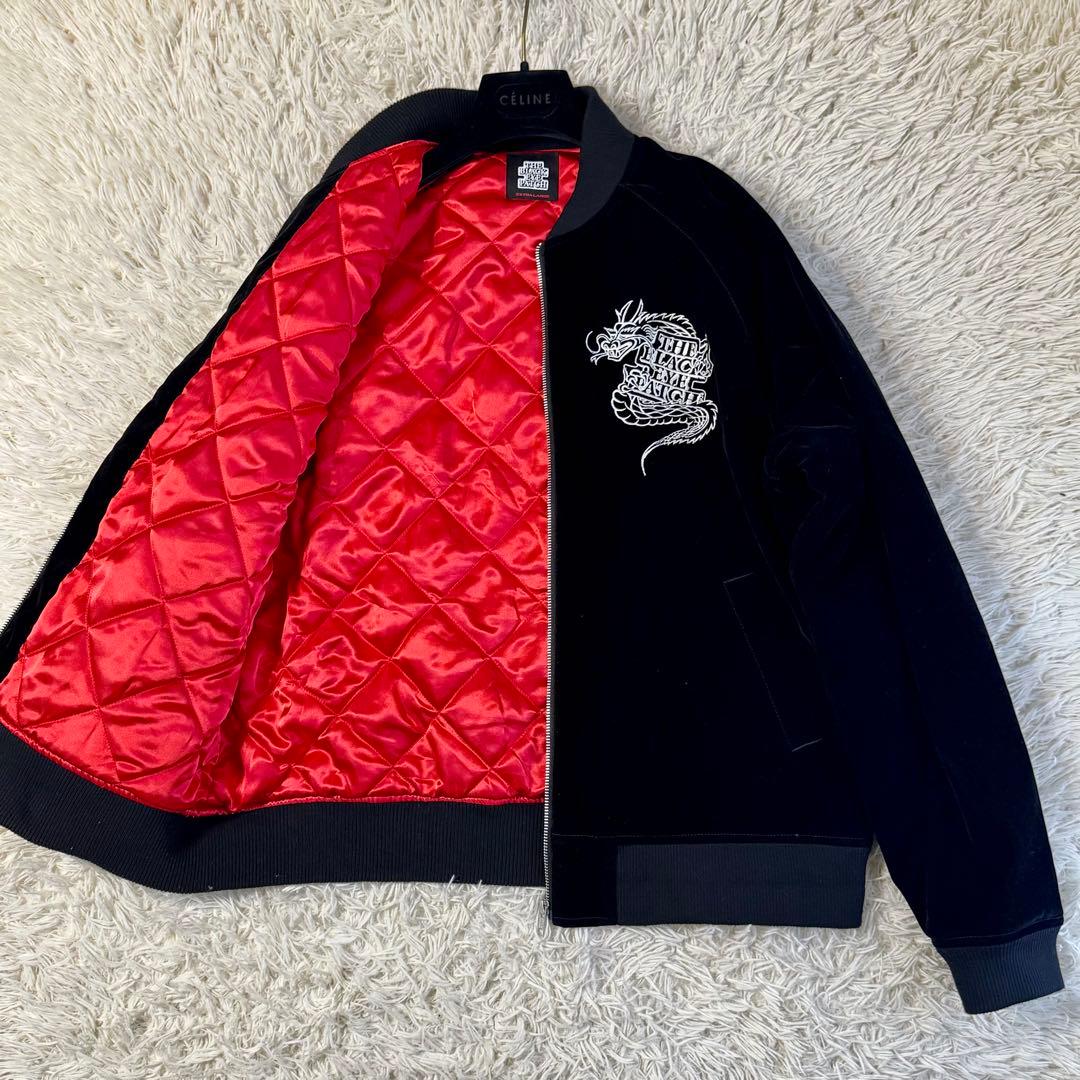 【美品】ブラックアイパッチ ドラゴン刺繍 ベロアジャケット 取扱注意