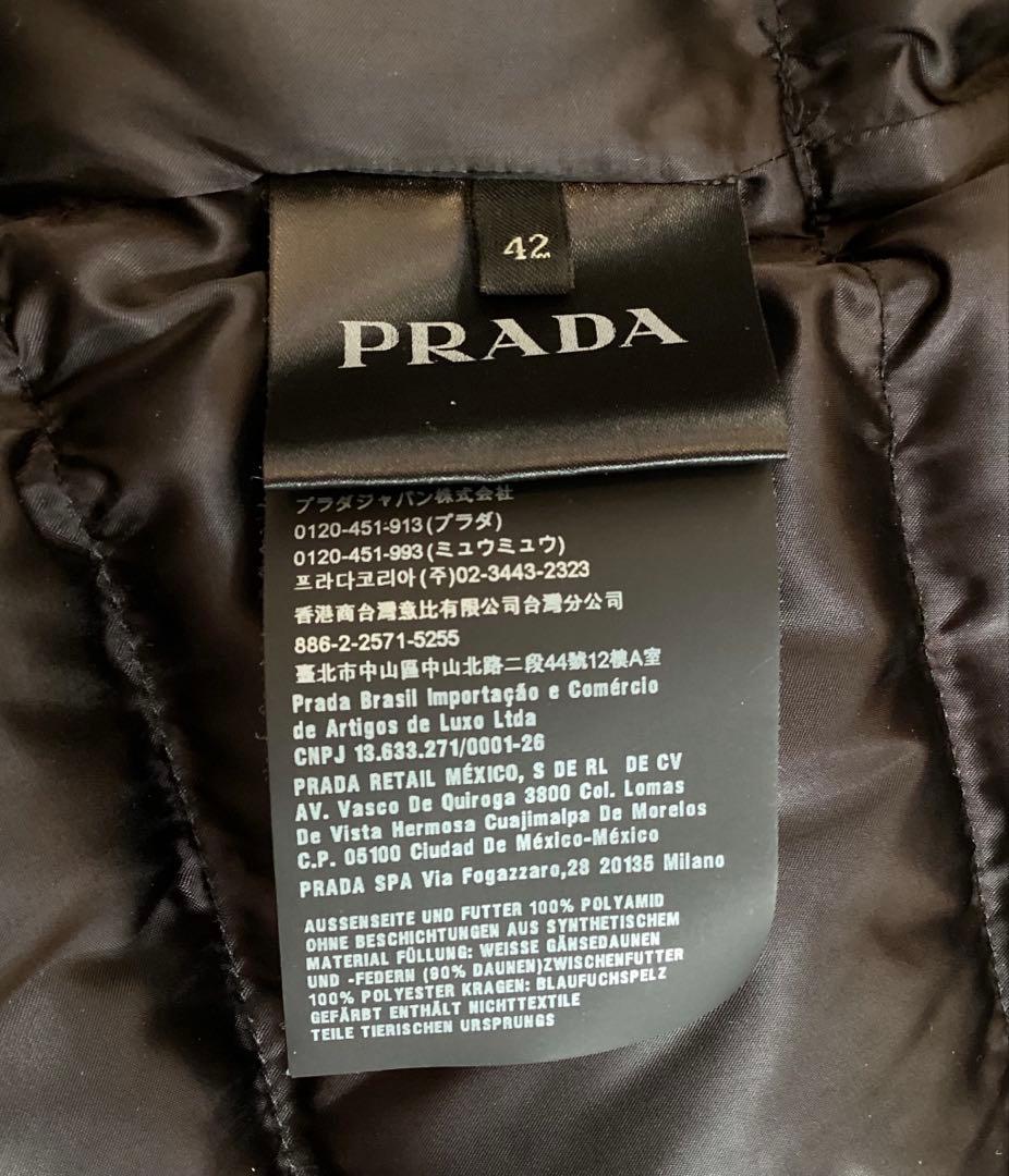 る*ん様 PRADA ブラック ダウンジャケット リアルファー付 42 紙袋付き