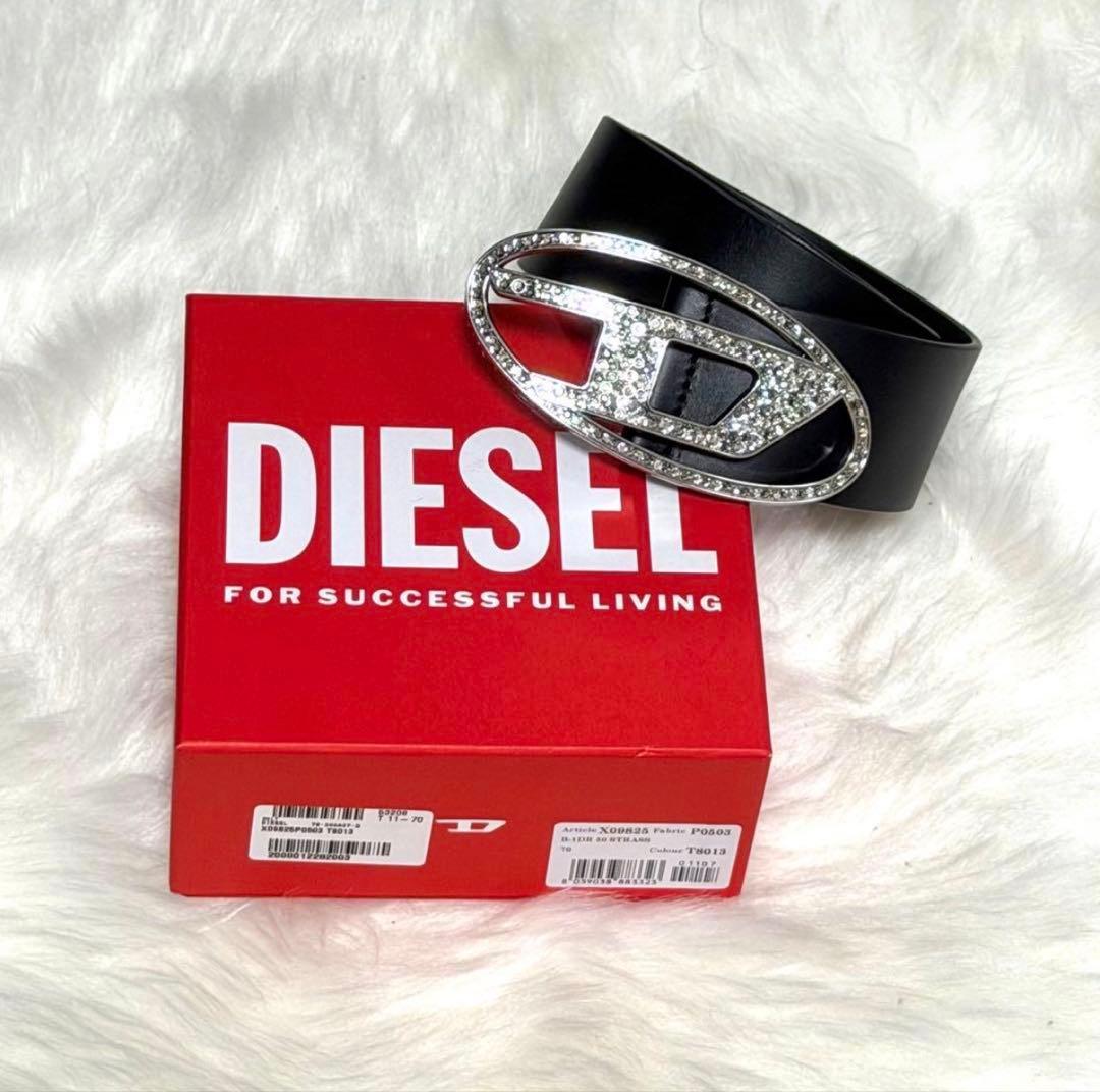 DIESEL ブラックレザーベルト 70/28
