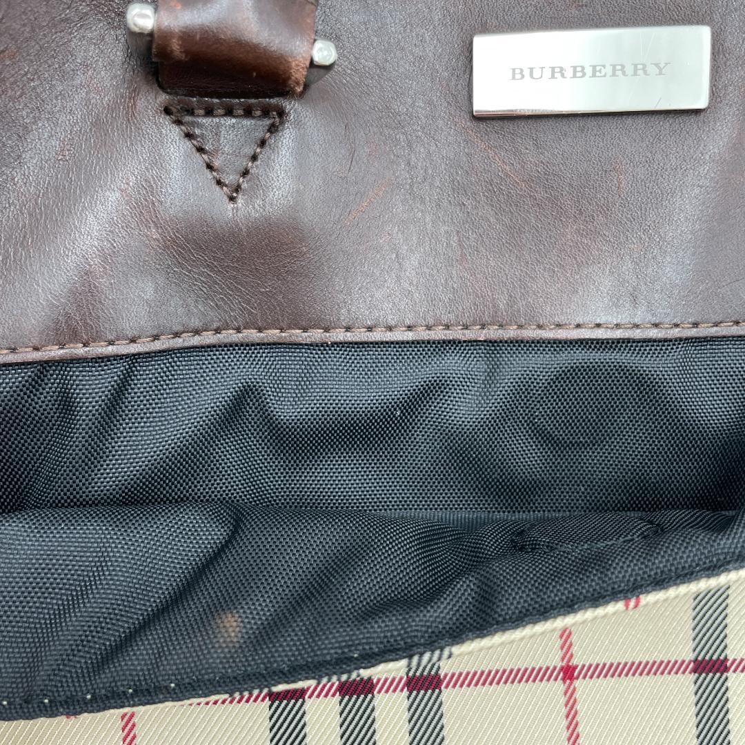 BURBERRY トートバッグ キャンバス レザー ノバチェック ロゴプレート