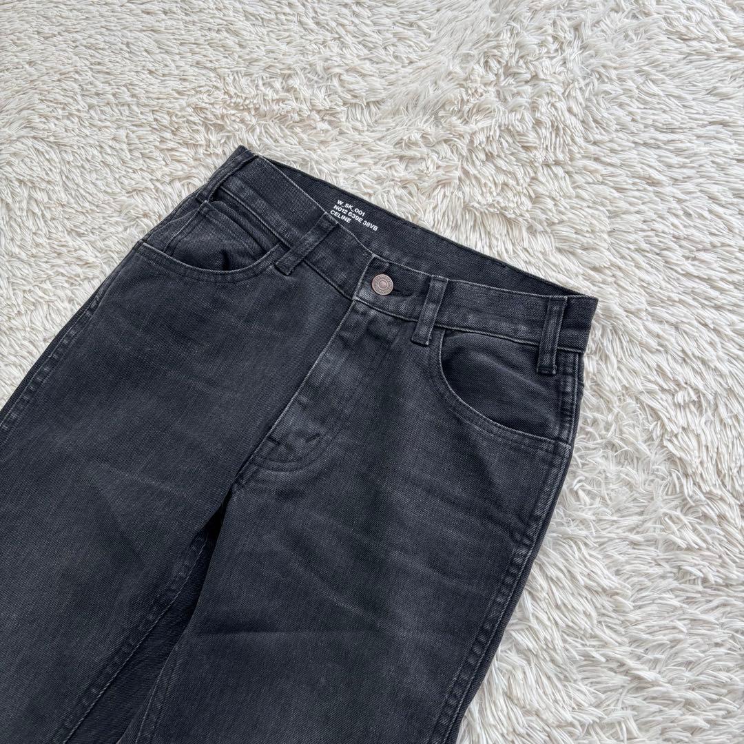 CELINE セリーヌ スキニーデニム 24インチ 黒 ブラック S相当 日本製