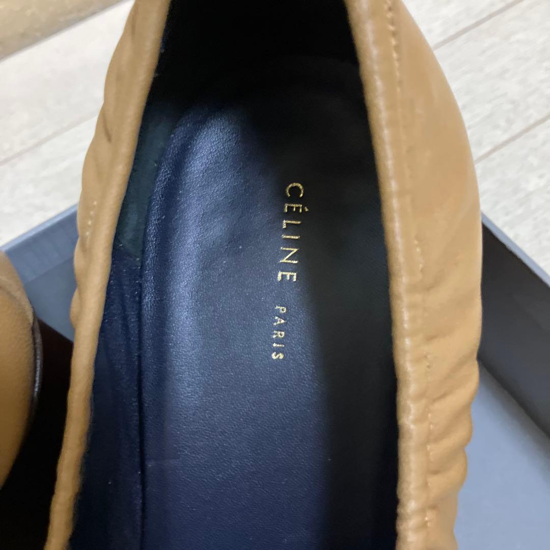 CÉLINE ベージュ レザー パンプス 中ヒール（フィービー期）
