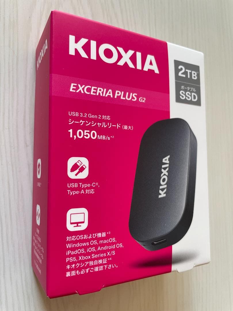 外付けハードディスク・ドライブ KIOXIA EXCERIA PLUS G2 2TB SSD