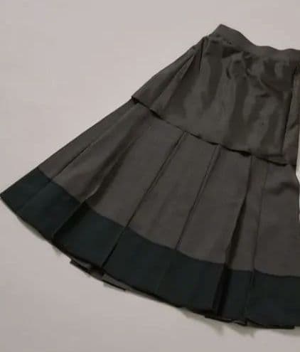 2025.秋冬物マキシロング ブラウンチェック タックフレアスカート