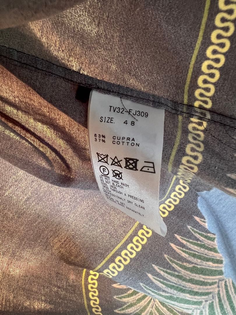 TOGA VIRILIS キュプラコットンツイルプリントシャツ