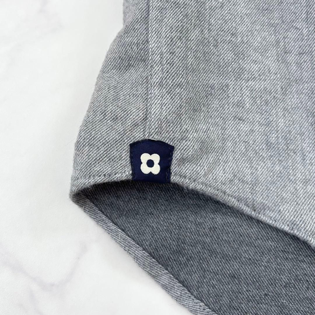 【美品】ラルディーニ ホリゾンタルカラー ネルシャツ 38 コンバーチブルカフス