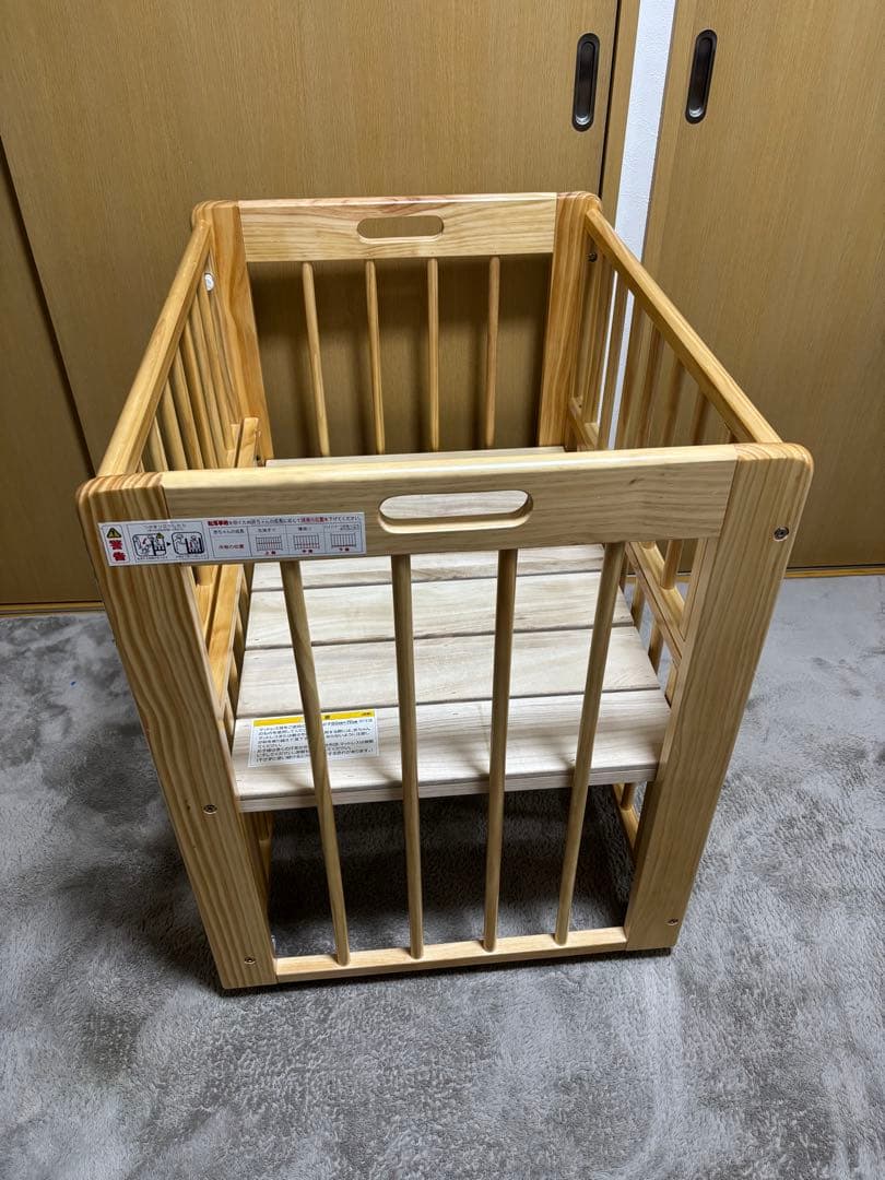 KATOJI ミニミニベビーベッドⅡ キャスター付き　ナチュラル